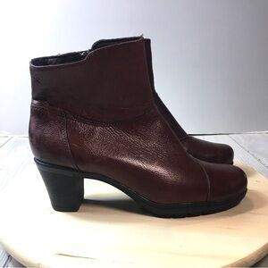 Clarks Ankle Boots 9 1/2 Bendables Brown Leather Mirabelle Ivy Zips